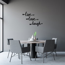 Wallity Live Love Laugh Escultura de pared de metal negra